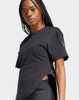 Black TrueCasuals Sportswear Curved Hem T-Shirt