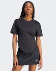 Black TrueCasuals Sportswear Curved Hem T-Shirt