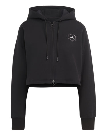 Black Cropped Zip Sweatshirt