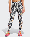 Chalk Pearl Leopard Print TruePace Running Leggings