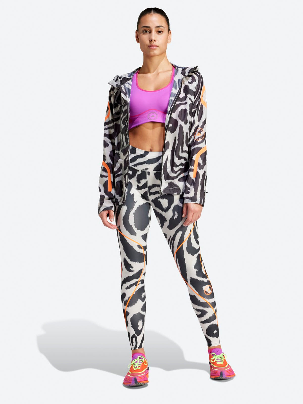 Chalk Pearl Leopard Print TruePace Running Leggings