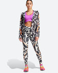 Chalk Pearl Leopard Print TruePace Running Leggings