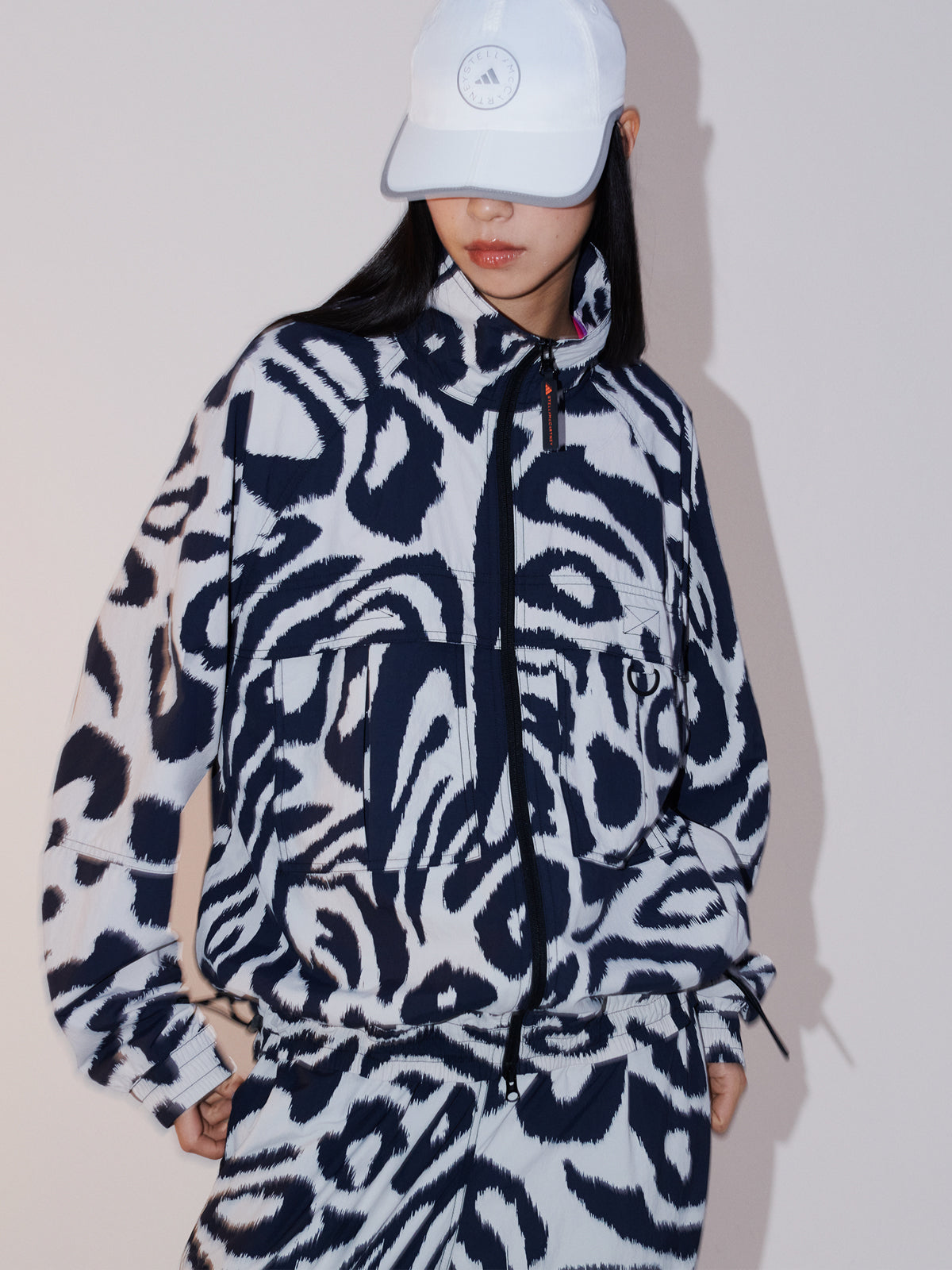 Chalk Pearl Leopard Print TrueCasuals Woven Training Jacket