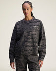 Charcoal and Black Logo Graphic Print Crewneck Sweatshirt