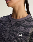 Charcoal and Black Logo Graphic Print Crewneck Sweatshirt