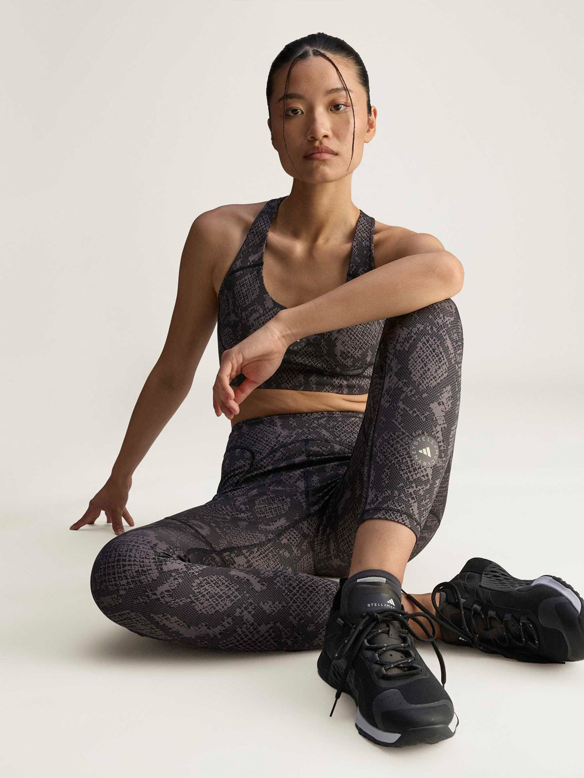 Charcoal and Black Snake Print TruePurpose 7/8 Training Leggings