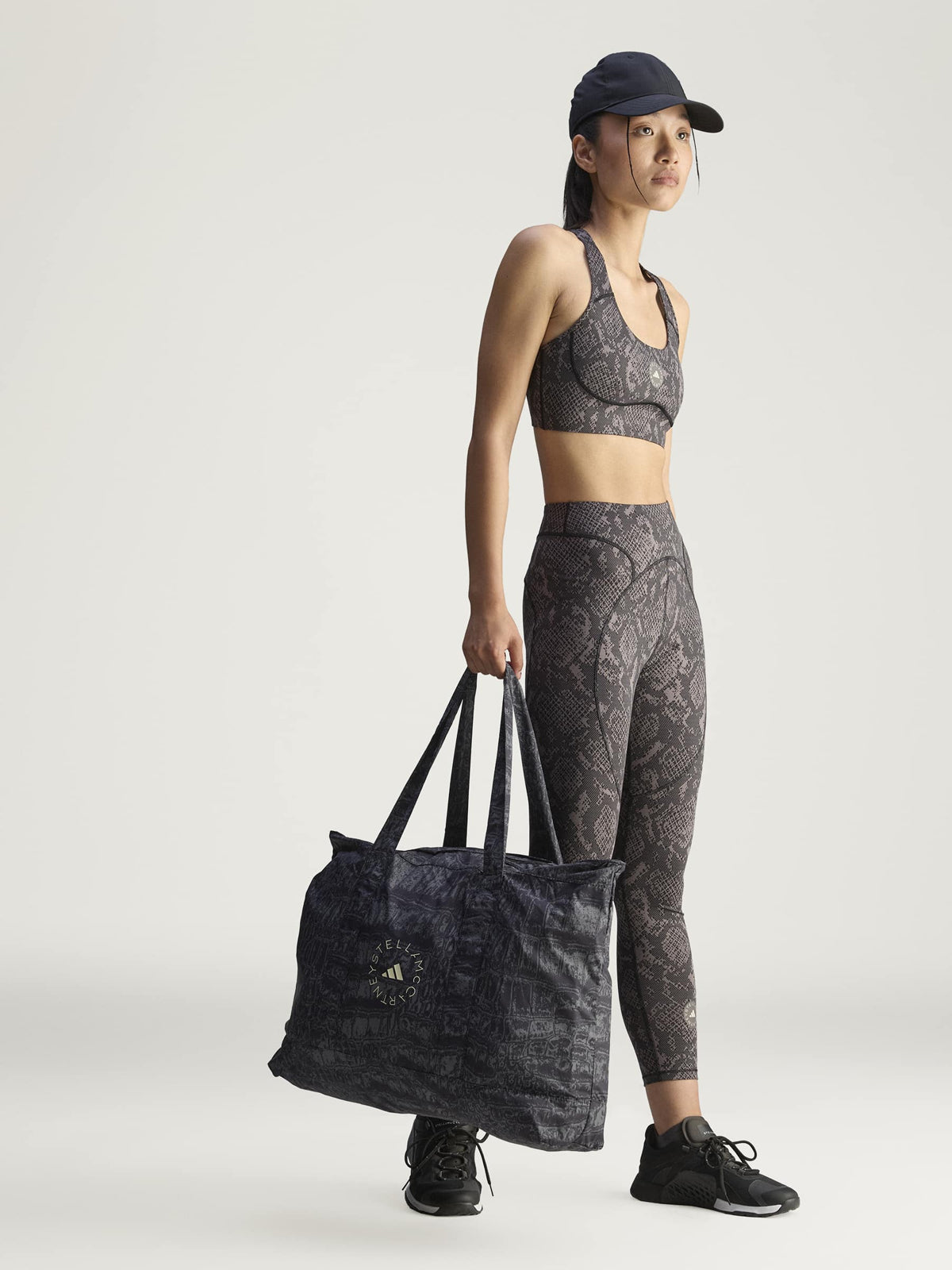 Charcoal and Black Snake Print TruePurpose 7/8 Training Leggings