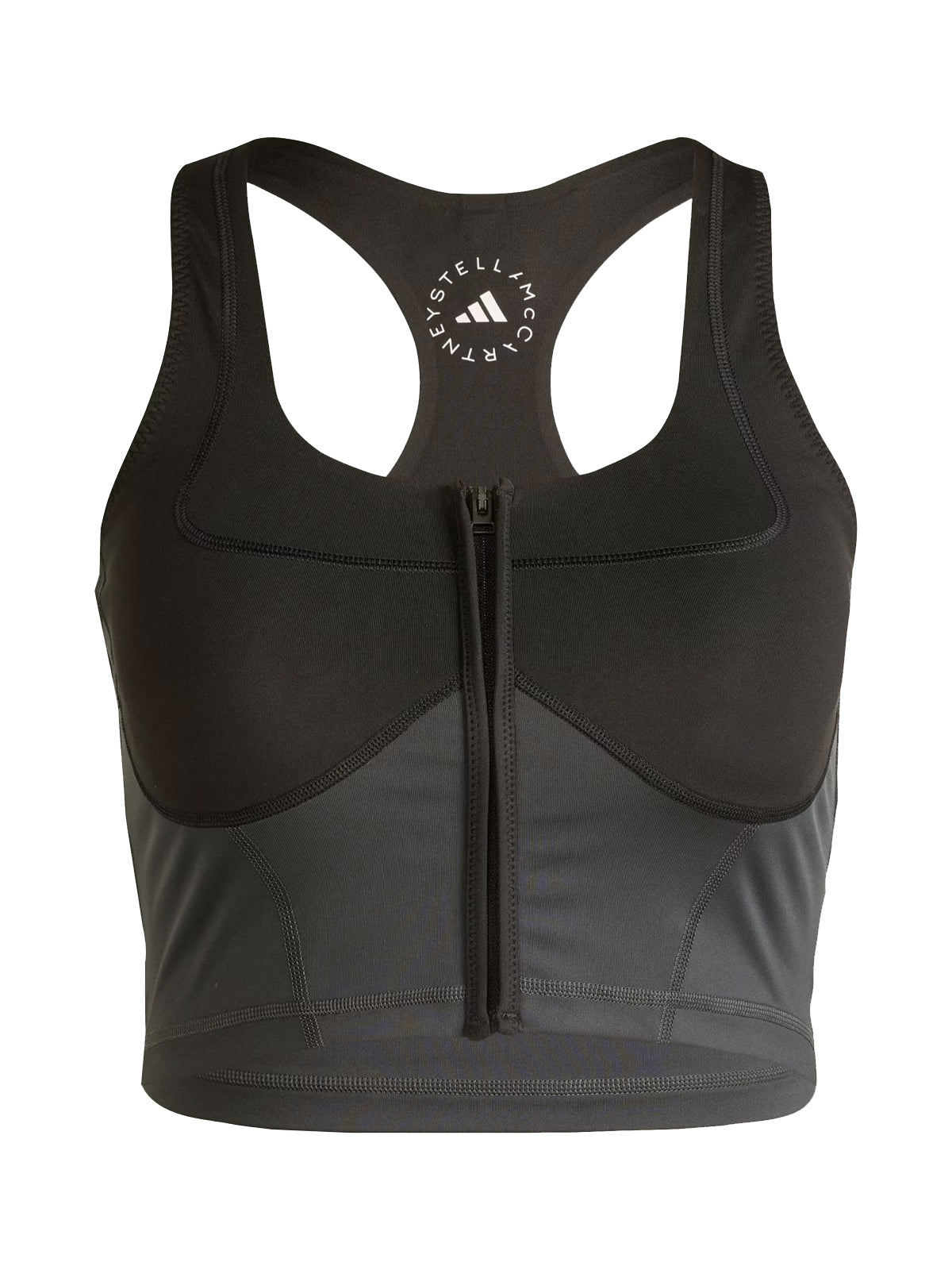 Black / Carbon Two Tone Zipped Crop Top