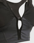 Black / Carbon Two Tone Zipped Crop Top