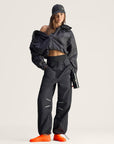 Charcoal and Black Crocodile Print Windbreaker Jacket