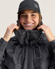 Charcoal and Black Crocodile Print Windbreaker Jacket