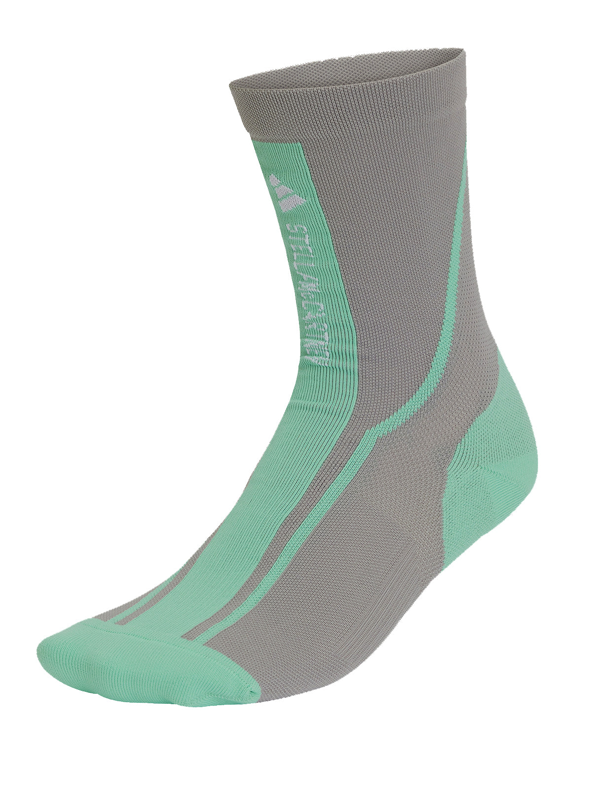 Dove Grey / Bright Green Crew Socks