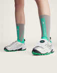 Dove Grey / Bright Green Crew Socks