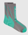 Dove Grey / Bright Green Crew Socks