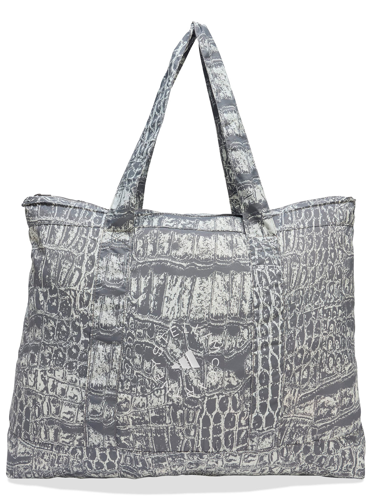 Almond Milk Charcoal Crocodile Print Packable Tote Bag