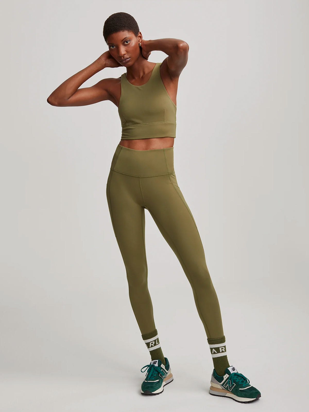 Moss Green Let's Move Harris Sports Bra