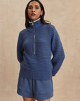 Bijou Blue Morwenna Half Zip Knit