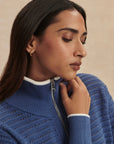 Bijou Blue Morwenna Half Zip Knit
