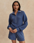 Bijou Blue Morwenna Half Zip Knit