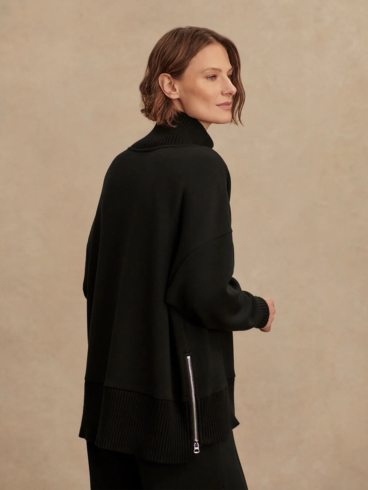 Black Barker High Neck Sweatshirt