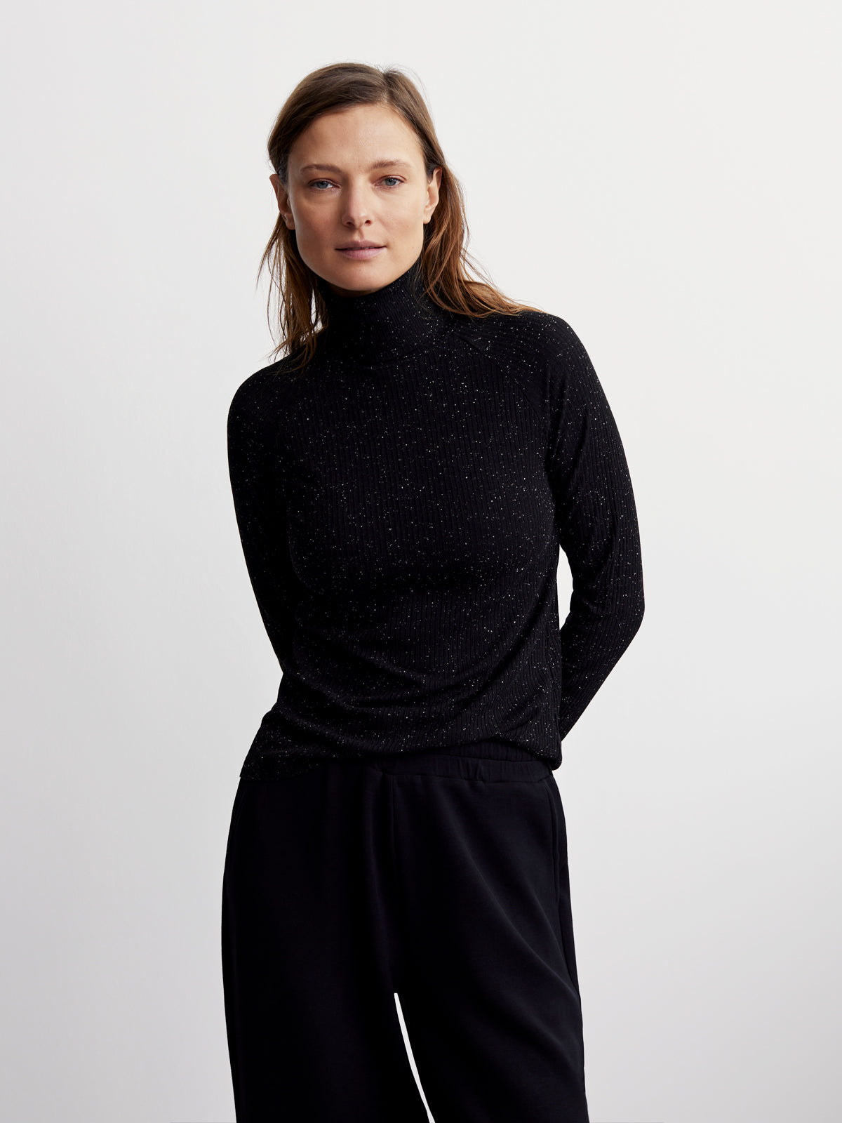 Black Egret Roya Rollneck Long-Sleeve Tee