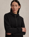 Black Karo Half Zip Hooded Midlayer