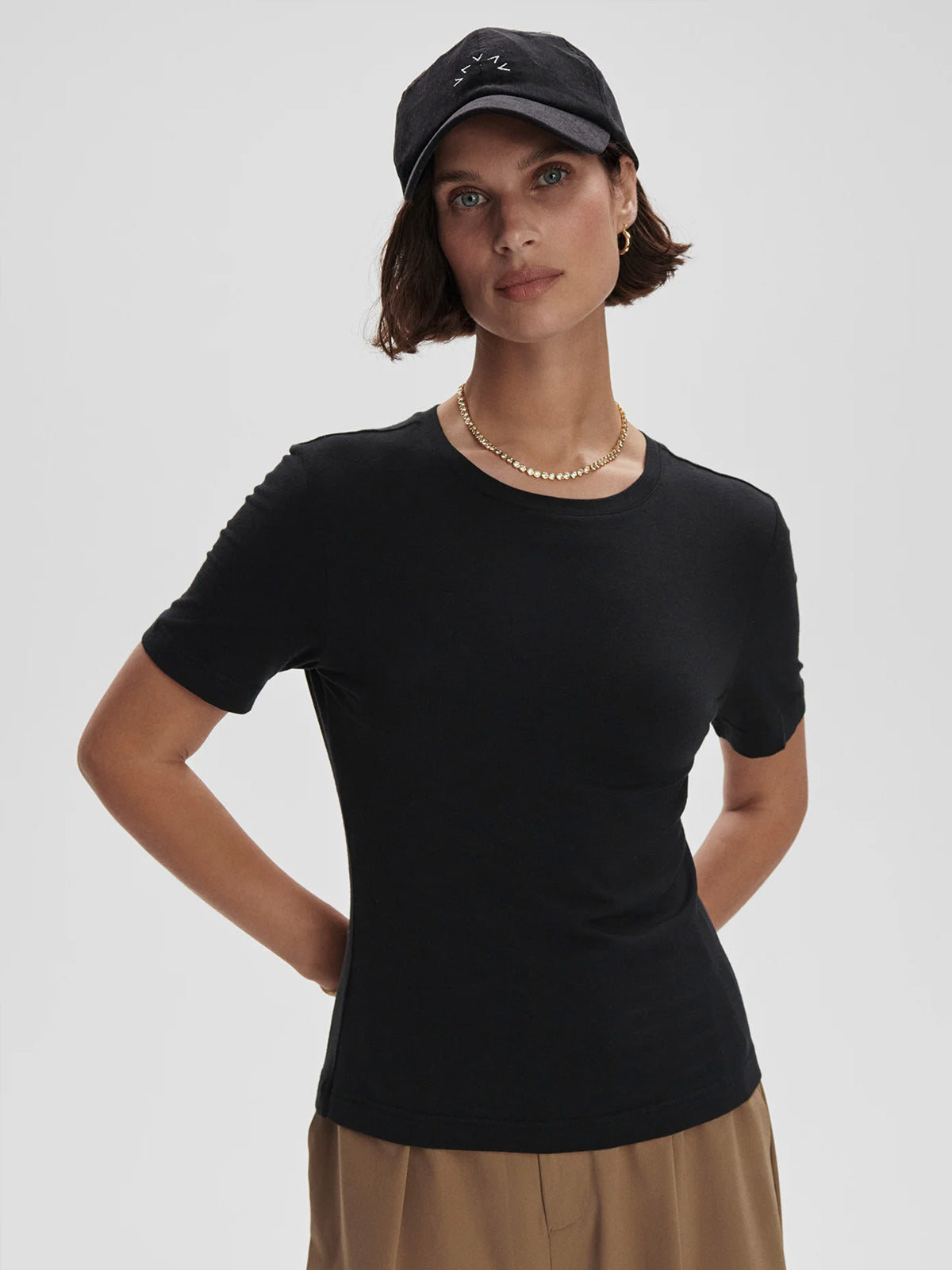 Black Regina Fitted Tee