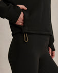 Black Sian Cropped Half-Zip Midlayer