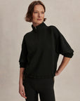 Black Sian Cropped Half-Zip Midlayer