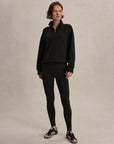 Black Sian Cropped Half-Zip Midlayer