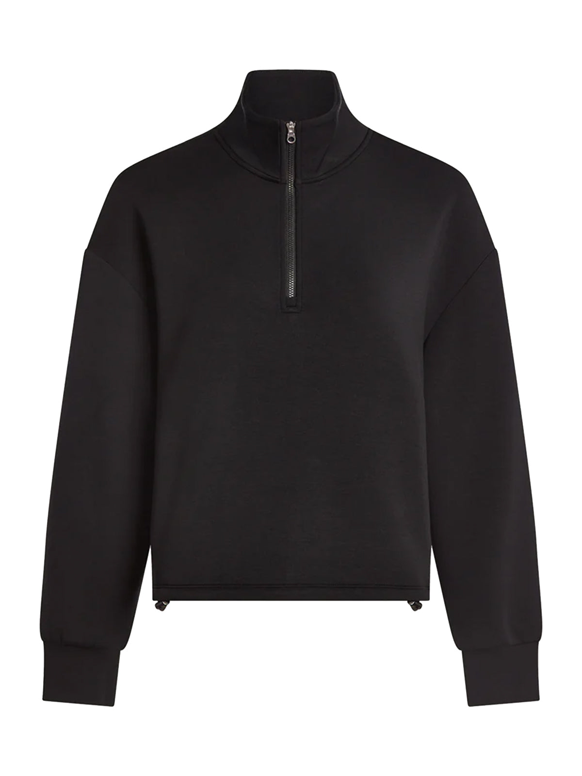 Black Sian Cropped Half-Zip Midlayer
