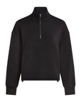 Black Sian Cropped Half-Zip Midlayer