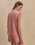 Brandy Rose Simmons Half Zip Tank Top