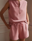 Brandy Rose Simmons Half Zip Tank Top