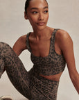 Brown Contrast Cheetah FreeSoft Cori Sports Bra