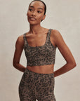 Brown Contrast Cheetah FreeSoft Cori Sports Bra