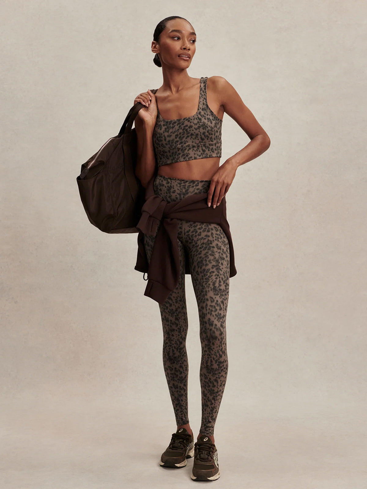Brown Contrast Cheetah FreeSoft Cori Sports Bra