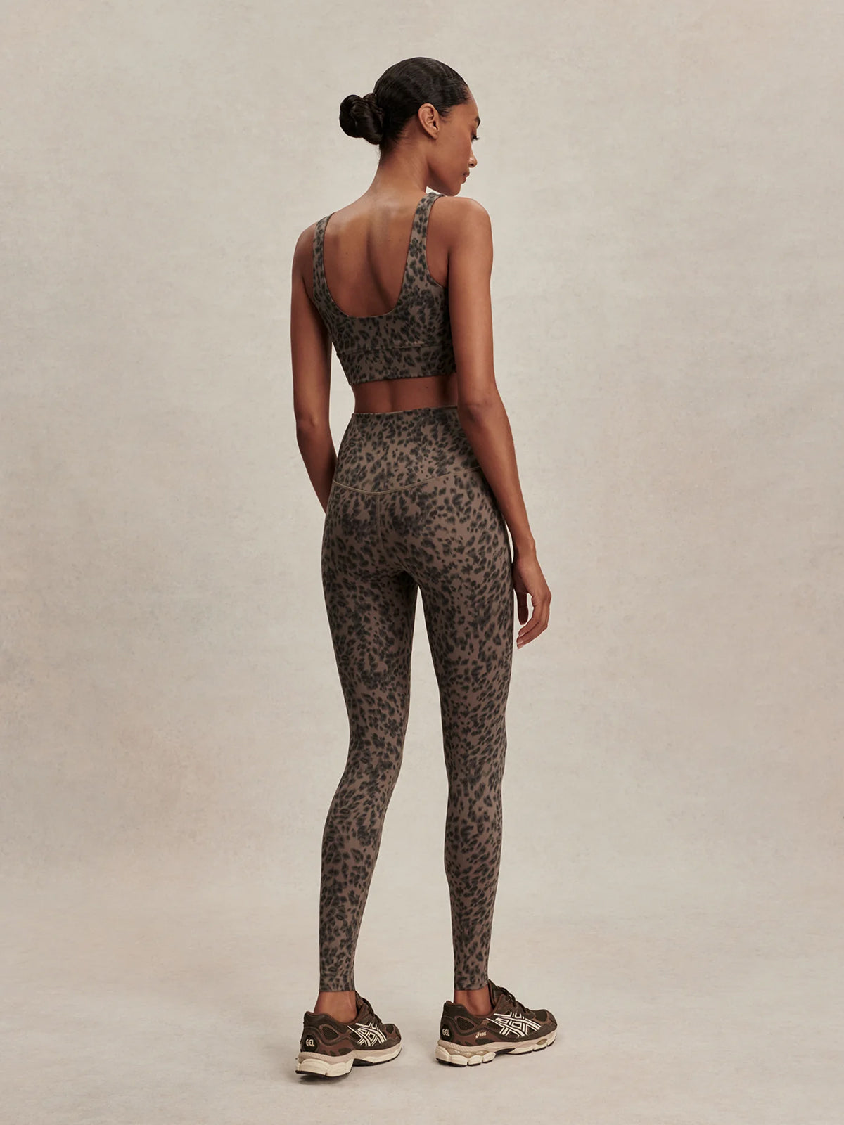 Brown Contrast Cheetah FreeSoft Cori Sports Bra