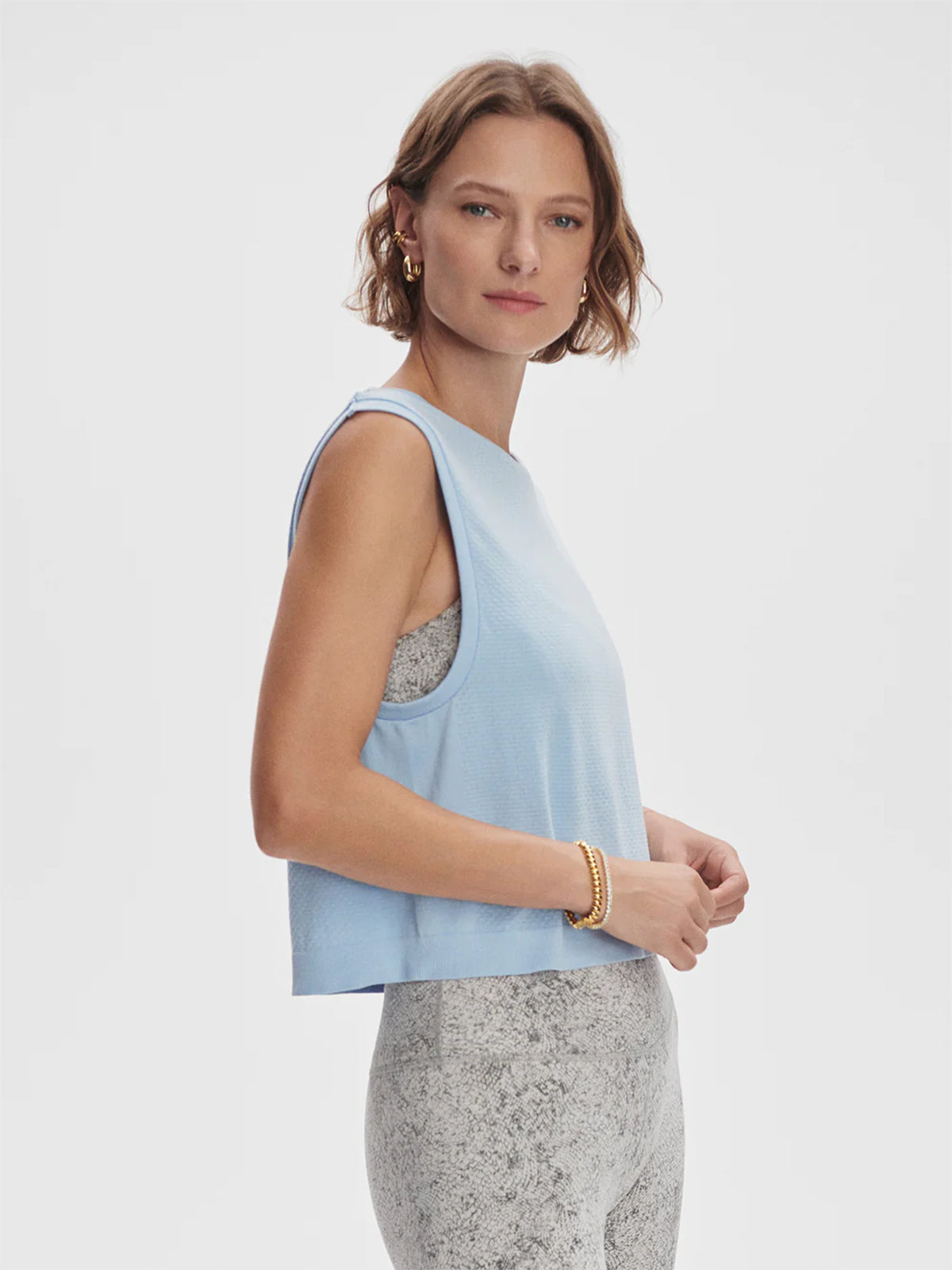 Cashmere Blue Seamless Page Cropped Tank Top