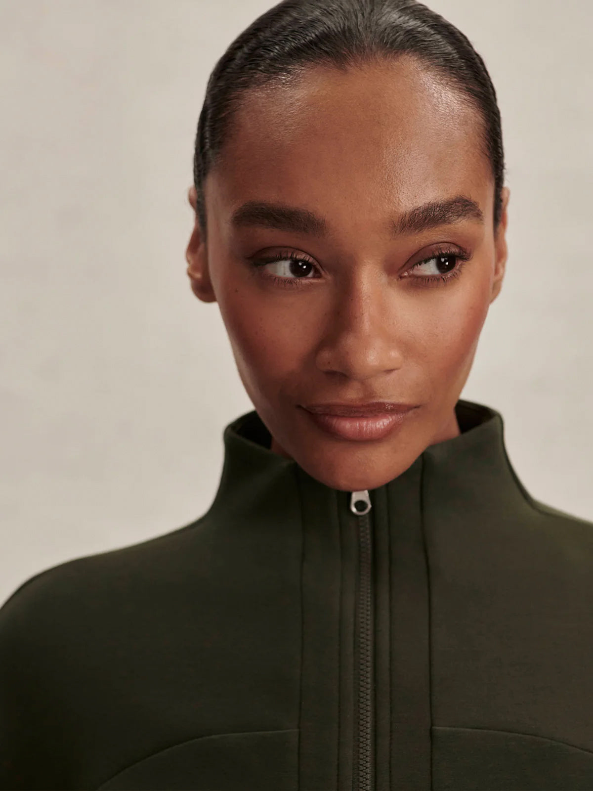 Dark Resin Green Tayah Zip Through Midlayer