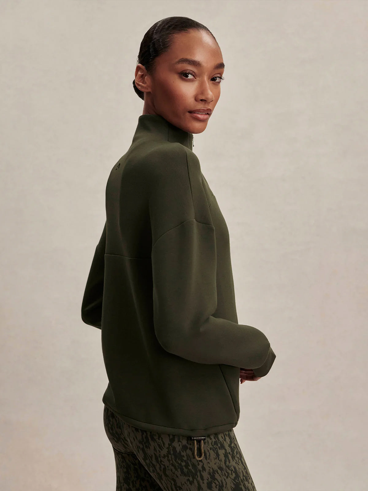 Dark Resin Green Tayah Zip Through Midlayer