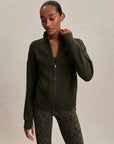 Dark Resin Green Tayah Zip Through Midlayer