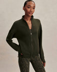 Dark Resin Green Tayah Zip Through Midlayer