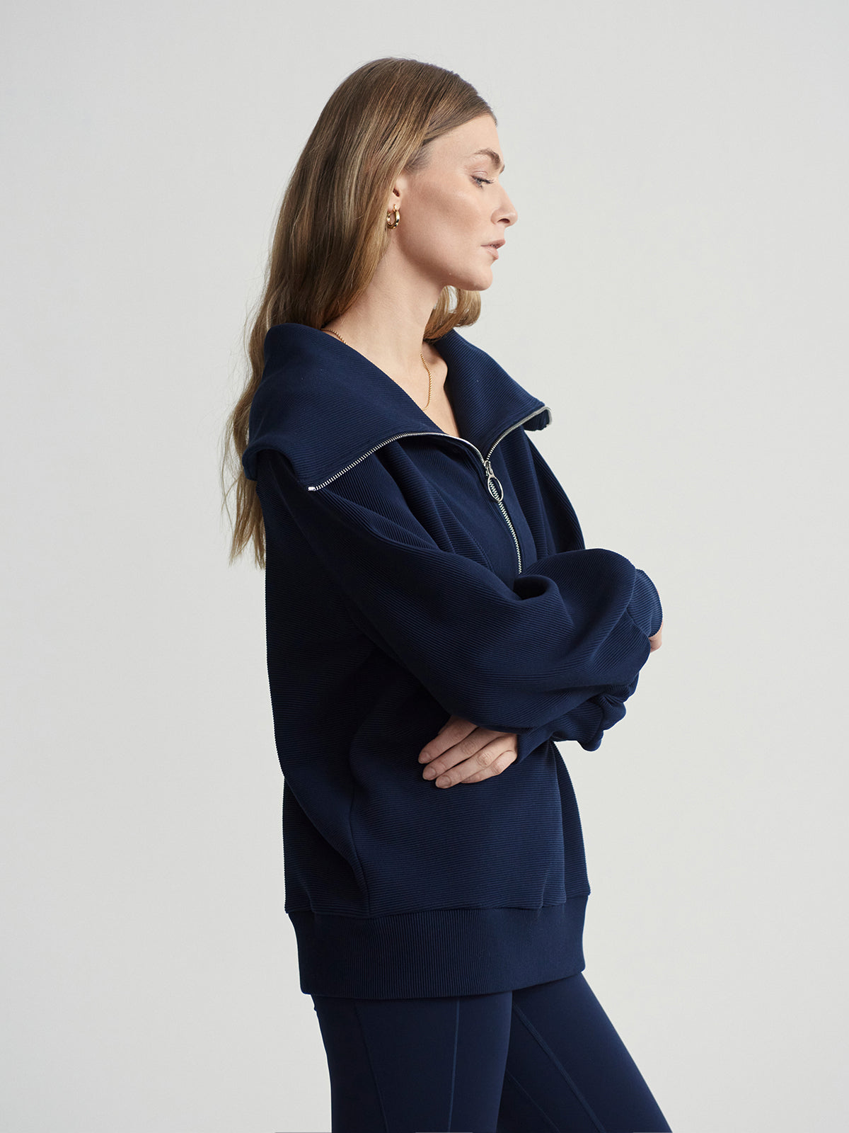 Dark Sapphire Vine Half-Zip Pullover
