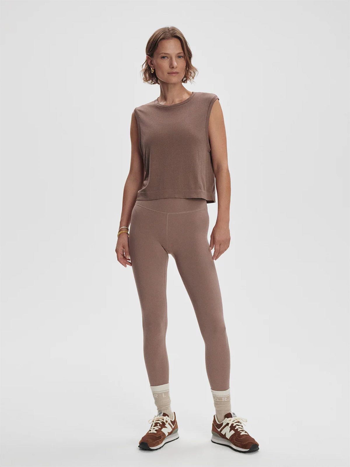 Deep Taupe Seamless Page Cropped Tank Top