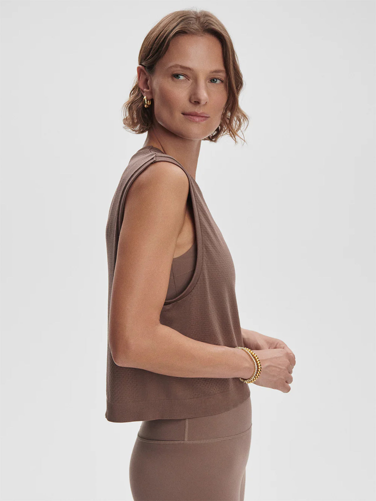 Deep Taupe Seamless Page Cropped Tank Top