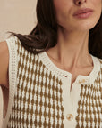 Egret/ Golden Olive Aura Knit Top