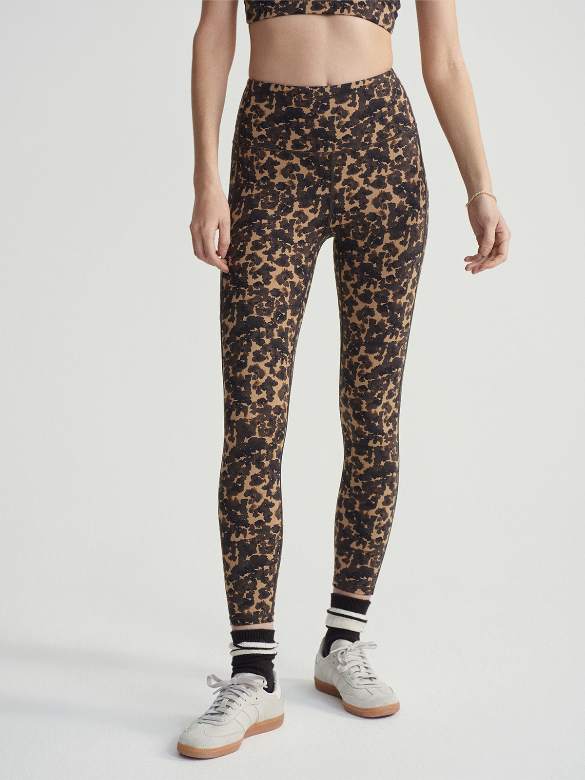 Cocoa Block Floral Form High 25" Pocket Leggings
