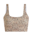 Ivory Abstract Feather FreeSoft Cori Sports Bra