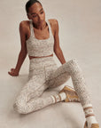 Ivory Abstract Feather FreeSoft High 28" Leggings